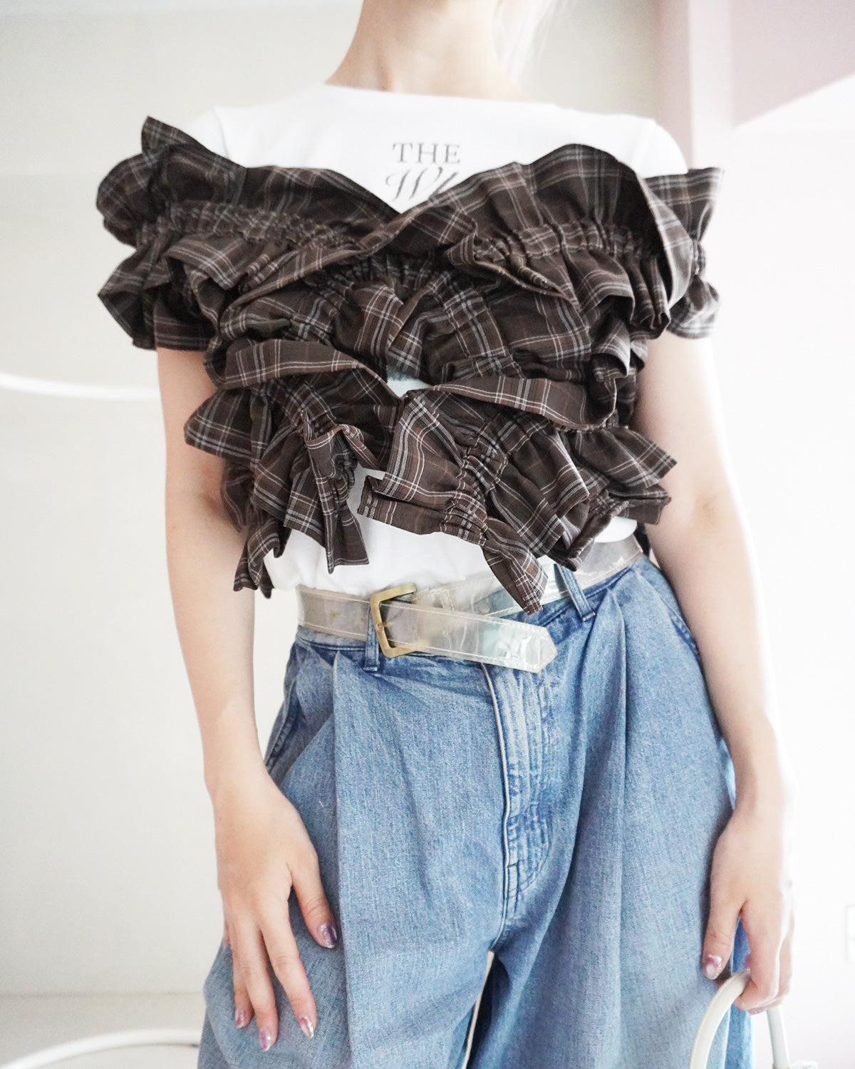 pascal frill vest（brown check）