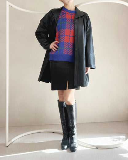 チェック柄ニットスカート