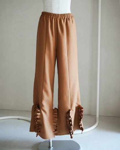 【2月お届け予約商品】solid frill pants