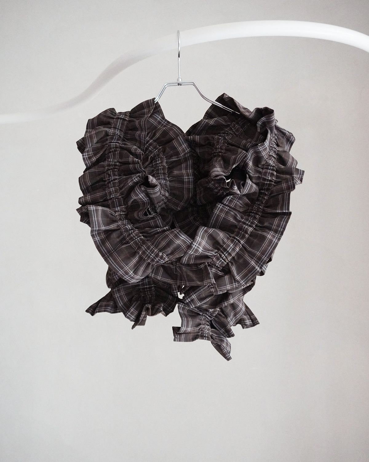 pascal frill vest（brown check）