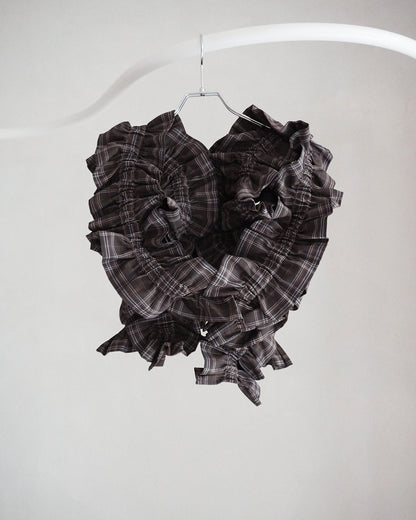 pascal frill vest（brown check）