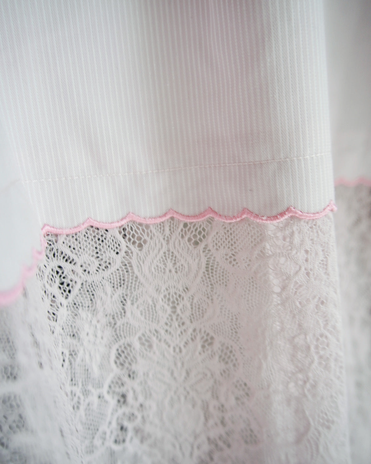Lace-Paneled Striped Shirt