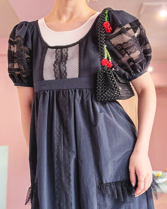 Jersey Mesh Dress Black