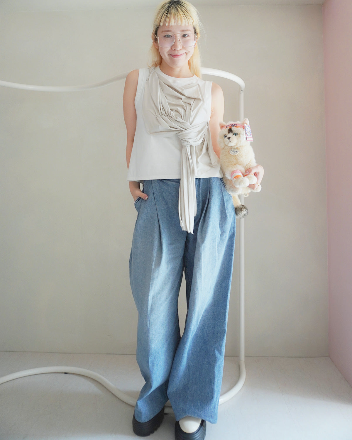 Drape cut pullover