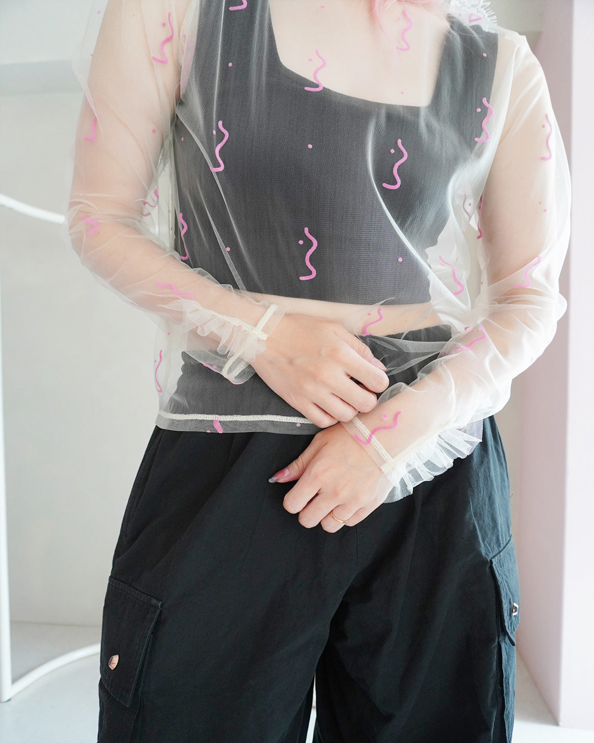 tulle top nami pink