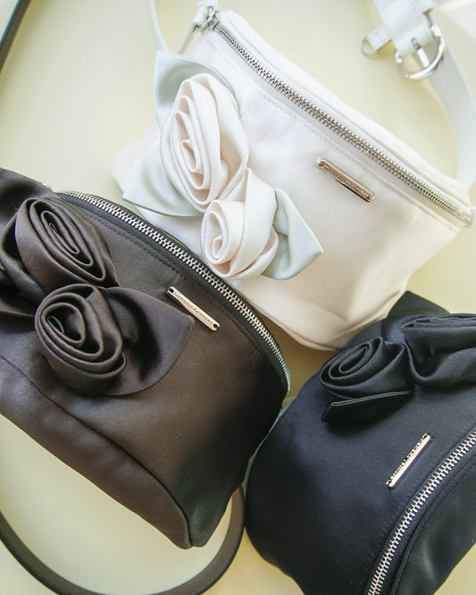 Satin Rose Belt Bag
