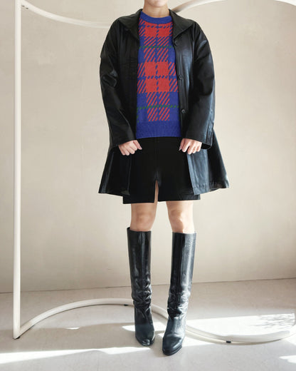 チェック柄ニットスカート